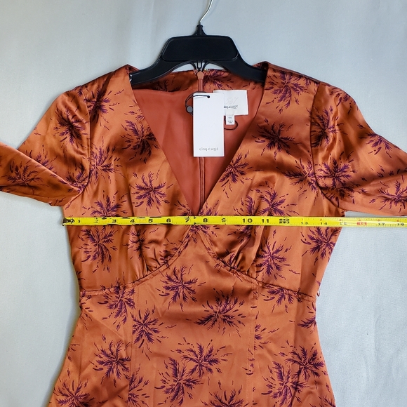 NWT$595 Cinq a Sept Kasha Firecracker Print Asymmetric Silk Midi Dress Sz XXS - Picture 13 of 16